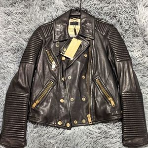 NEW w/tags Burberry Brit genuine Leather jacket from Nordstroms